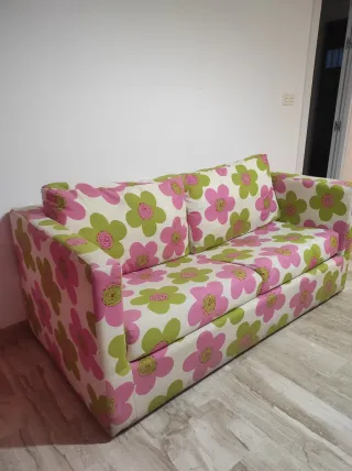 Sofá cama sin colchon, de 2 plazas con estampado
