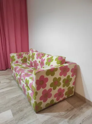 Sofá cama sin colchon, de 2 plazas con estampado