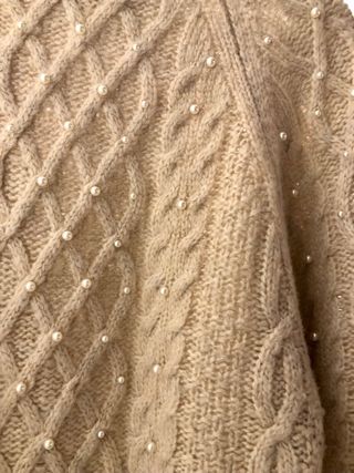 Jersey H&M Perlitas Beige Mujer Talla M