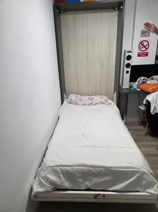 Cama Abatible Beige y Negra de 90cm