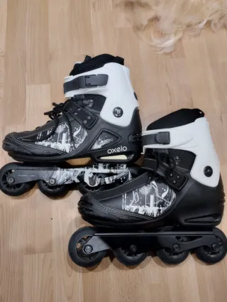 Patines en línea Oxelo negros y blancos talla 45