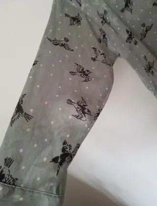 Camisa Zara Estampada Pájaros Talla L
