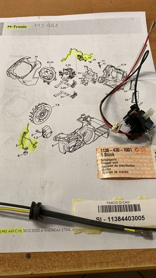 Distributore e cablaggio STIHL MS441