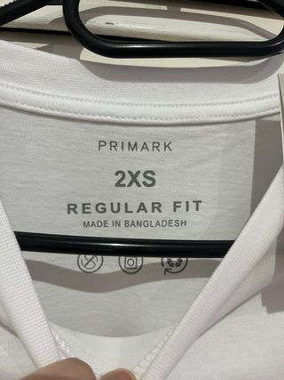 Camiseta blanca básica manga larga Primark 2XS