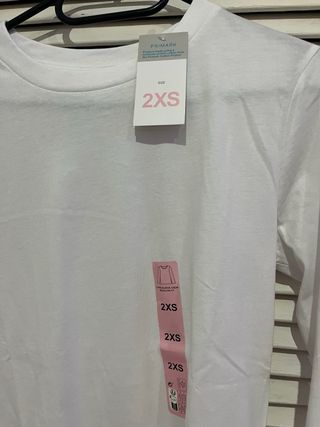 Camiseta blanca básica manga larga Primark 2XS