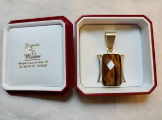 COLGANTE OJO DE TIGRE EN PLATA