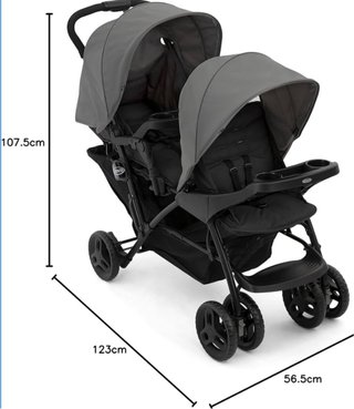 Cochecito gemelar Graco con funda impermeable