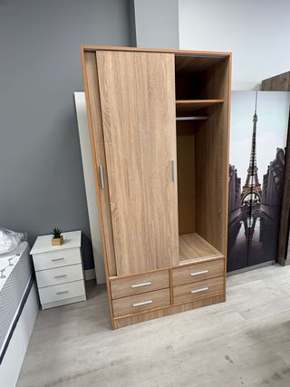Armario puertas correderas 4 cajones