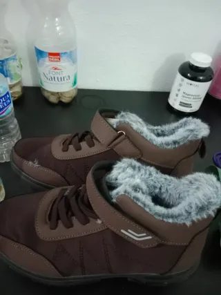 Botas invierno mujer peluche marrones