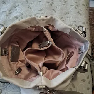 Bolso Coach Beige y Plateado