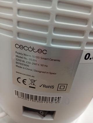 Calefactor Baño Cerámico - 10100 Smart - Cecotec