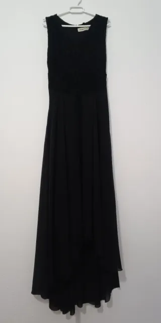 Vestido fiesta negro con cola