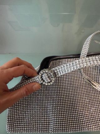 Borsetta glitter argento