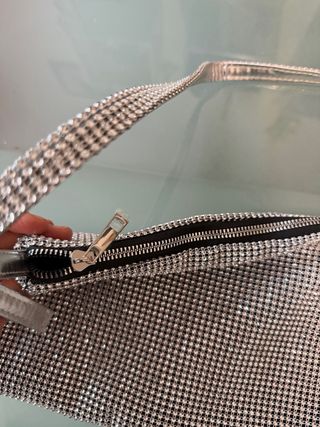 Borsetta glitter argento