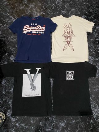 Pack 4 Camisetas Obey, Superdry, Visión