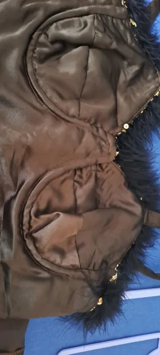 Vestido fiesta lentejuelas negro y dorado