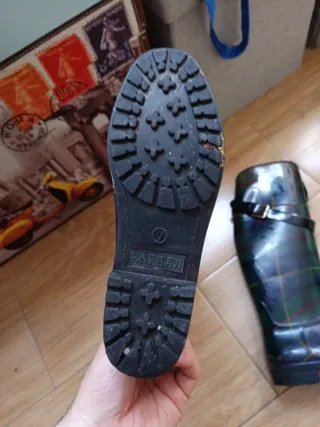 Botas de agua a cuadros verdes