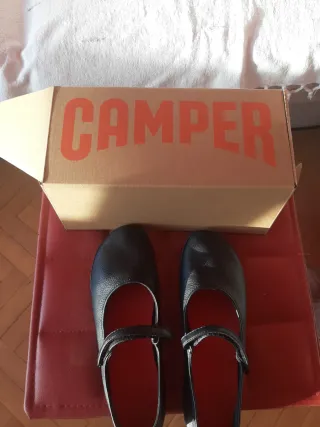 Camper Zapatos Planos Mujer Negro Sin Estrenar