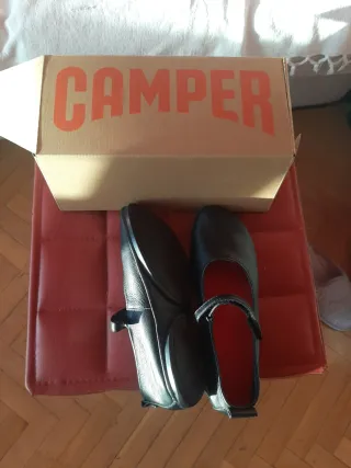 Camper Zapatos Planos Mujer Negro Sin Estrenar