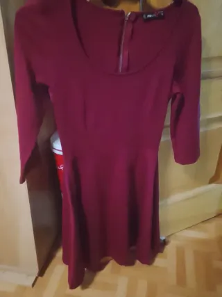 Vestido manga 3/4 granate talla S