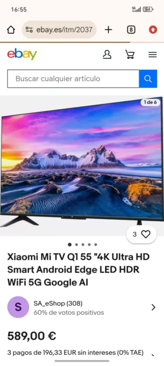 Se Vende Xiaomi TV Q1 55 4K Smart Android