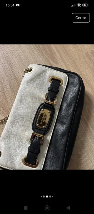 Bolso bandolera Michael Kors blanco y negro