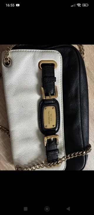 Bolso bandolera Michael Kors blanco y negro