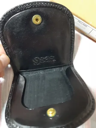 Portamonete tallone vera pelle nero