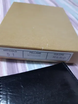 Portamonete tallone vera pelle nero