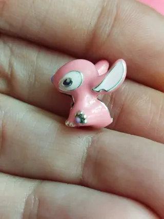 Charm Ángel Stitch Rosa Plata