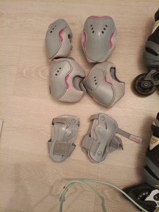 Patines en línea talla 39 y protecciones. Mujer