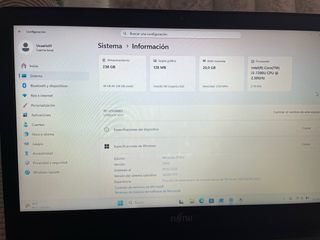 Portátil Fujitsu i5 20GB RAM 240GB SSD Negro