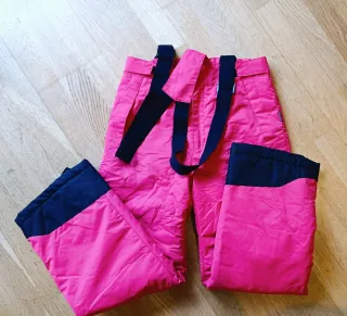 Pantalón de esquí niña rosa con tirantes