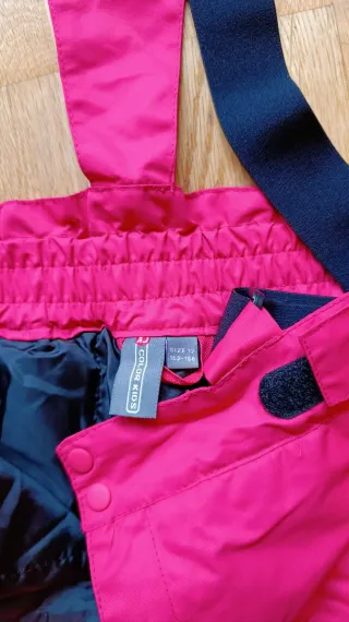 Pantalón de esquí niña rosa con tirantes