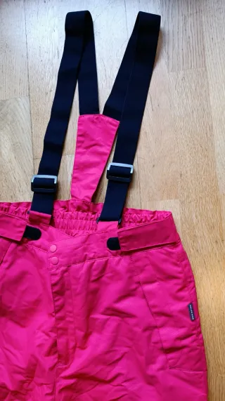 Pantalón de esquí niña rosa con tirantes