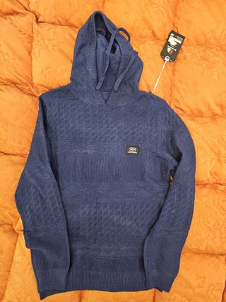Maglione/felpa blu con cappuccio tg M nuovo