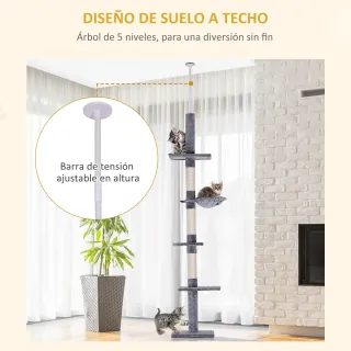 Árbol para Gatos Suelo-Techo 230-260 cm