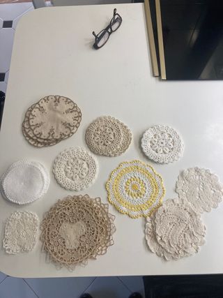Lote de posavasos de ganchillo hechos a mano