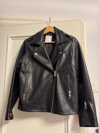 Cazadora Biker Cuero Sandro Paris Talla 3