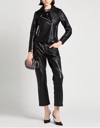 Cazadora Biker Cuero Sandro Paris Talla 3