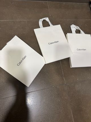 3 Bolsas Papel Calvin Klein CK Blancas