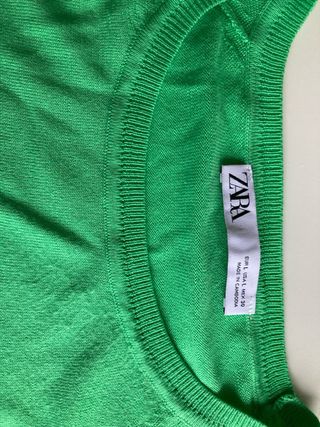 Sudadera Zara verde lima punto