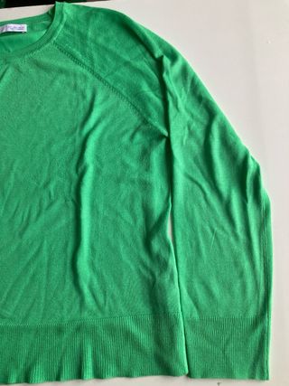 Sudadera Zara verde lima punto