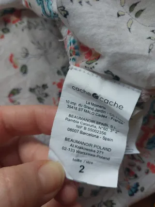 Blusa floral 100% algodón cache cache