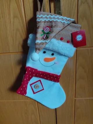 Calcetín Navideño Muñeco Nieve