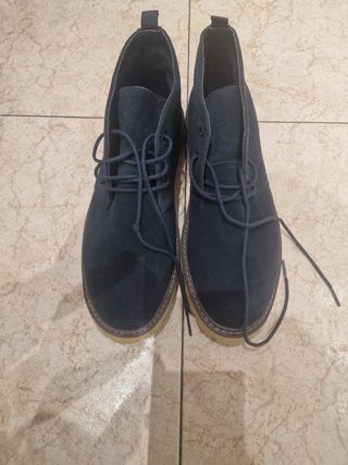 Botas de ante azul marino