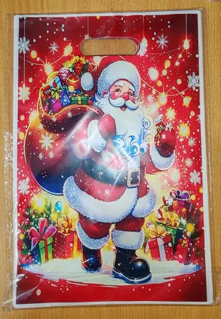 50 bolsas de regalo navideñas con asas – Papá Noel