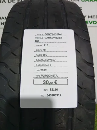 215 70 15C 109/107S CONTINENTAL VANCONTACT 100