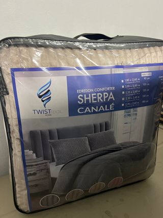 Edredón Conforter Sherpa Canalé Beige/Gris
