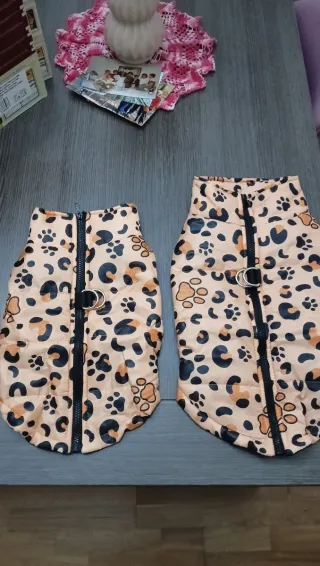 Abrigo chubasquero perro estampado leopardo